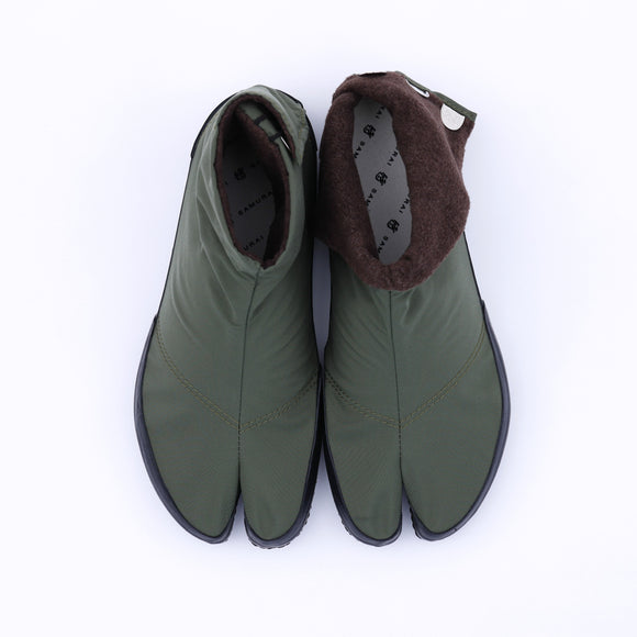 Top view of khaki Tabi Shoes " U-ten x FLEECE "