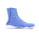 Right side of blue Tabi Shoes " ◯△▢ (MARU SANKAKU SHIKAKU) "