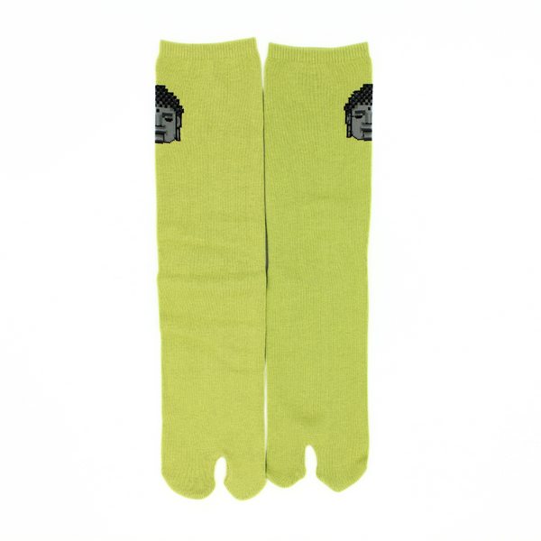 Front view of long green Tabi Socks 