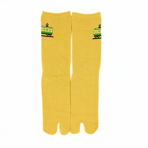 Front view of long yellow Tabi Socks 