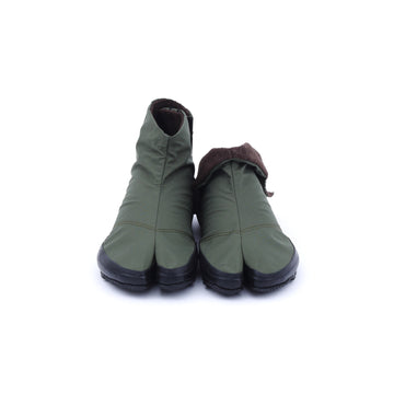 Front view of khaki Tabi Shoes " U-ten x FLEECE "