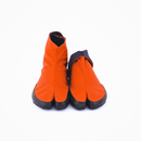 Front view of orange Tabi Shoes "U-ten"