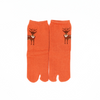 Front view of long orange kids' Tabi Socks 