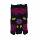 Front view of long black Tabi Socks " Ajisai "