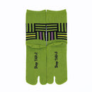 Back view of long green Tabi Socks " Sankuzushi "