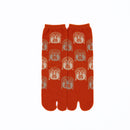 Front view of long orange Tabi Socks " Nara Daibutsu "– children's size
