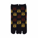 Front view of long black Tabi Socks " Nara Daibutsu "