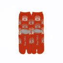 Back view of long orange Tabi Socks " Nara Daibutsu "– children's size
