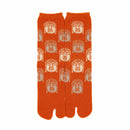 Front view of long orange Tabi Socks " Nara Daibutsu "