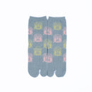 Front view of long dull blue Tabi Socks " Nara Daibutsu "– children's 