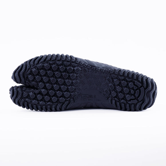Outsole view of black Tabi Shoes " SAIBU "