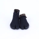 Front view of black Tabi Shoes " U-ten x FLEECE "
