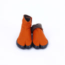 Front view of orange Tabi Shoes " U-ten x FLEECE "