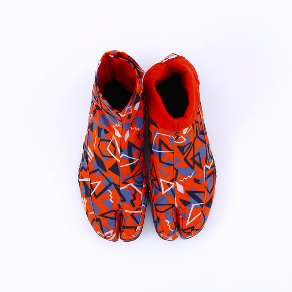 Top view of red Tabi Shoes " DISCO "