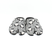 Front view of gray Tabi Slippers " PANDA "