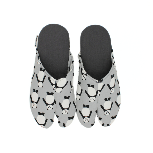 Top view of gray Tabi Slippers " PANDA "