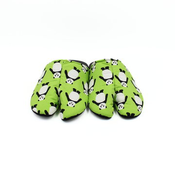Front view of green Tabi Slippers " PANDA "