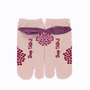 Back view of short pink Tabi Socks " Ajisai "