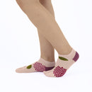 Person wearing short pink Tabi Socks " Ajisai ", right side view