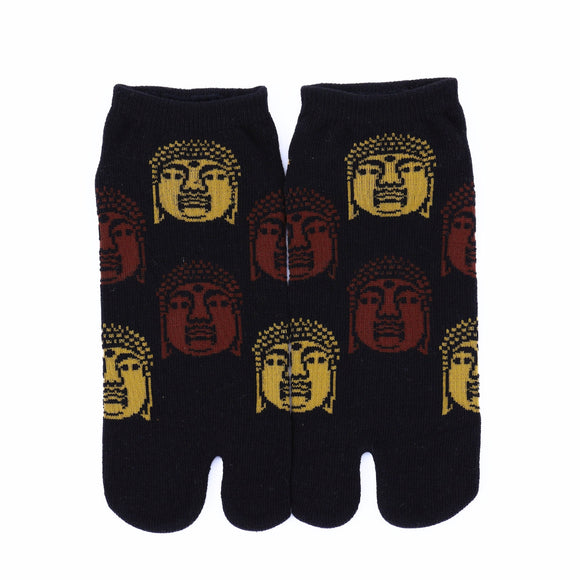 Front view of short black Tabi Socks " Nara Daibutsu "