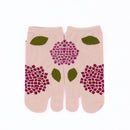 Front view of short pink Tabi Socks " Ajisai "