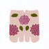 Front view of short pink Tabi Socks " Ajisai "