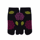 Front view of short black Tabi Socks " Ajisai "