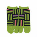 Front view of short green Tabi Socks " Sankuzushi "