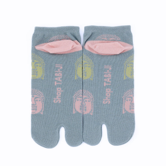 Back view of short dull blue Tabi Socks " Nara Daibutsu "