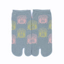Front view of short dull blue Tabi Socks " Nara Daibutsu "