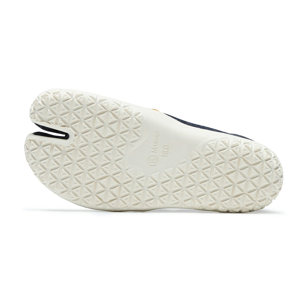 Outsole view of denim Tabi Shoes 