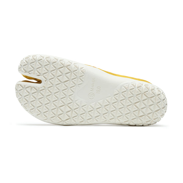 Outsole view of mustard Tabi Shoes 