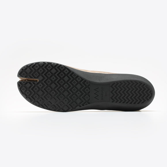 Outsole view of Champagne Gold Tabi Shoes " tabiRela MARY "
