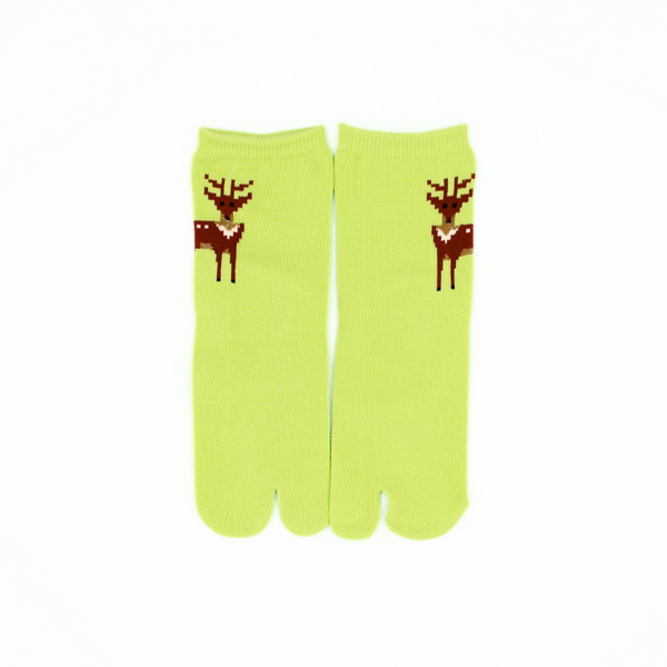 Front view of long green kids' Tabi Socks 