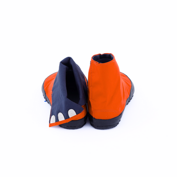 Back view of orange Tabi Shoes " U-ten "