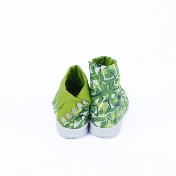 Back view of green Tabi Shoes " DISCO "