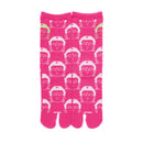Front view of long pink Tabi Socks " Kamakura Daibutsu "
