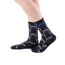 Person wearing long black Tabi Socks " Kamakura Daibutsu ", right side view