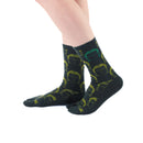 Person wearing long green Tabi Socks " Kamakura Daibutsu ", right side view