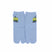 Front view of long blue Tabi Socks " Pixel Densha "– children's size