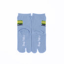 Back view of long blue Tabi Socks " Pixel Densha "– children's size