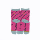 Back view of long pink Tabi Socks " Shirasu 2 "– children's size