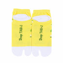 Back view of short yellow Tabi Socks " Mikasayama "