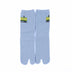 Front view of long blue Tabi Socks " Pixel Densha "