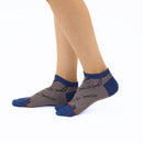 Person wearing short gray Tabi Socks " Shirasu2", right side view