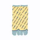 Front view of long yellow Tabi Socks " Shirasu2"