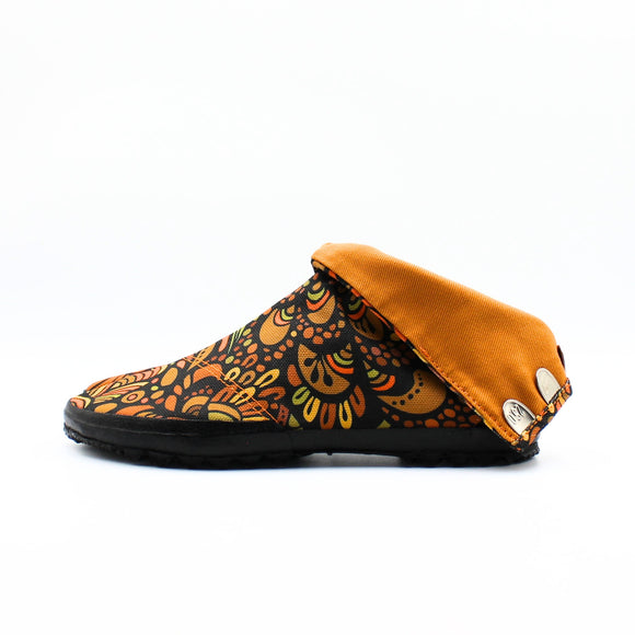 Left side of orange Tabi Shoes " UROKO "