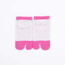 Back view of short pink Tabi Socks " Hana "– children's size