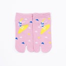 Front view of short pink Tabi Socks " Surfer "– children's size