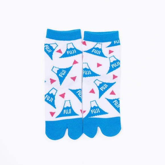 Front view of short light blue Tabi Socks " Fujisan 2" – children's size